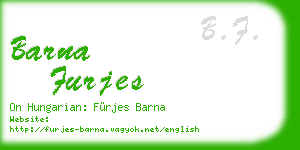 barna furjes business card