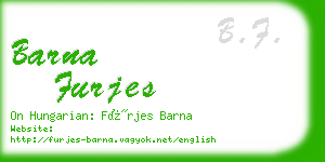 barna furjes business card